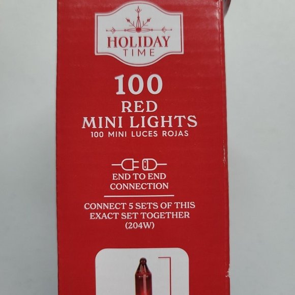 Holiday Time 100 Red Mini Lights White Wire New Open Box - Picture 11 of 11